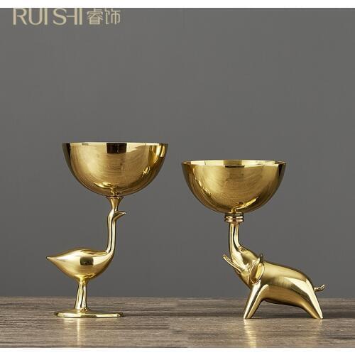 Bedroom Wine Cabinet Living Room Copper Crane Fruit Plate Bronze Elephant Decoration Home Decoration Creative Jewelry Gifts