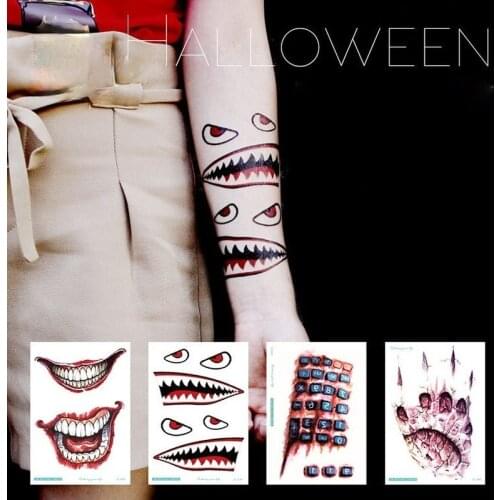 Waterproof Temporary tattoo sticker 3D horribleincised wound Centipede halloween tatto stickers fake tattoos for men women