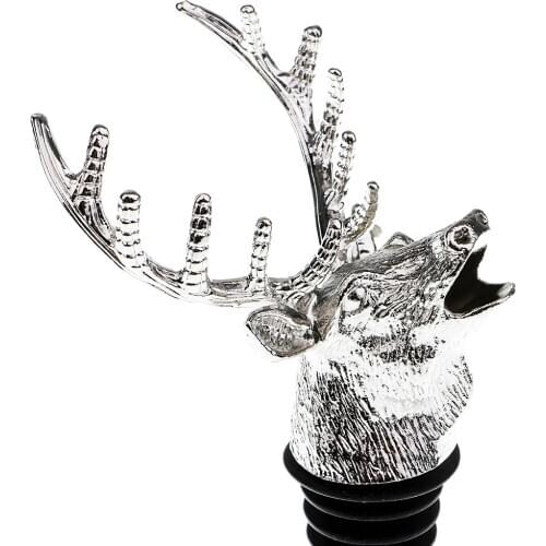 1 Piecec Metal Small Deer Stag Head Shape Red Wine Pourer Bar Tools Wine Bottle Stopper