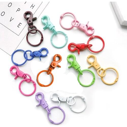 1pc Candy Colors Keychains Lobster Clasps Hooks Key Chain Key Rings for DIY Trinkets Metal Alloy Keychain Jewelry Accessories