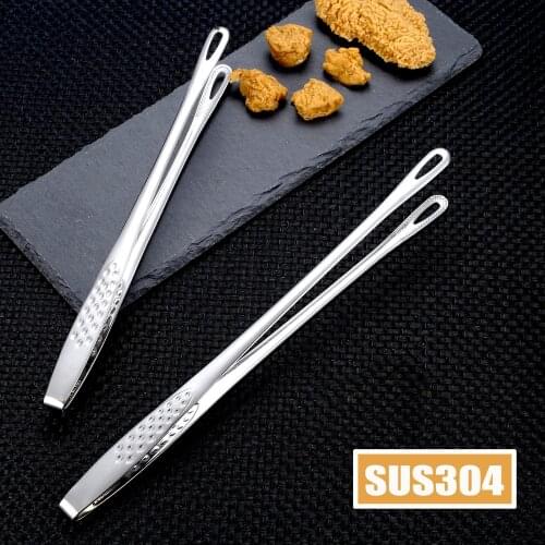 1PCS 24CM/28CM Stainless Steel Food Tongs Long Handle Non-Slip Barbecue Tongs Steak Tongs Kitchen Cooking Tools Accessories