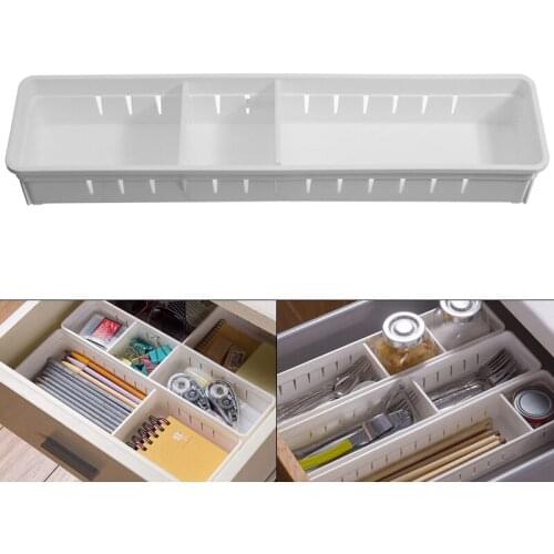 1Pcs Adjustable Drawer Organizer Home Kitchen Board Divider Makeup Storage Box Spoon Knife Fork Kitchen Storage Drawers
