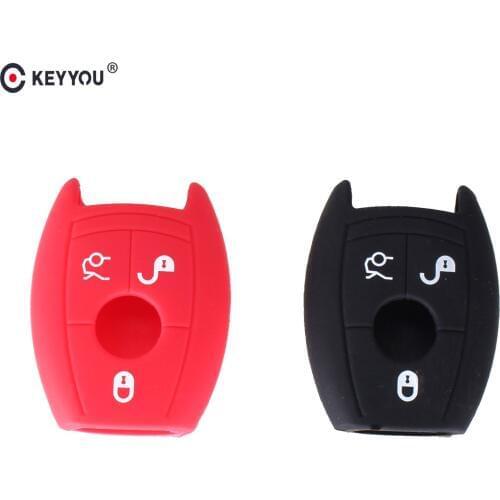 KEYYOU 3 Buttons Silicone Cover Shell Key Fob Bag For MERCEDES BENZ C CL CLK E G GL M S SLK CLASS Remote Key Case