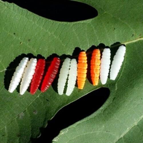 30Pcs Breadworm Maggot Soft Bait Artificial Worm Perch Catfish Carp2.5Cm0.5g