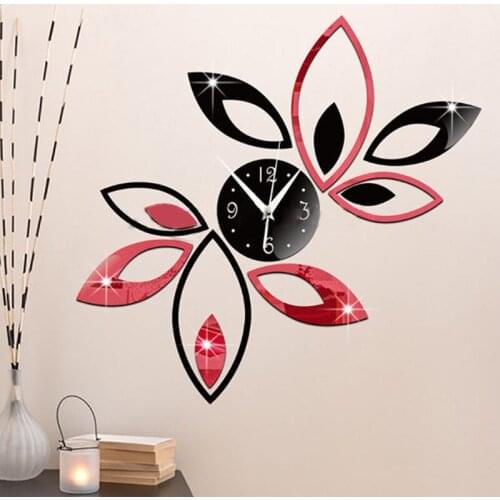 3D Clock Acrylic Mirror Wall Sticker Decal TV Backdrop Home DIY Art Decoration the Clock on the Wall