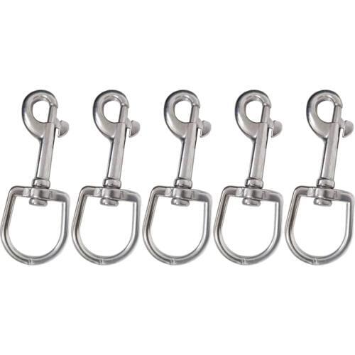 5pcs 316 Stainless Steel Scuba Diving Clips 127mm Swivel Eye Snap Hook Dive Single Ended Swivel Eye Bolt Hook Buckle Dog Clip