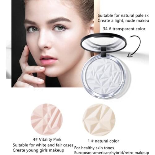 Diamond Makeup Powder Foundation Powder 12H Long-lasting Waterproof Oil Control Matte Translucent Concealer Setting Powder