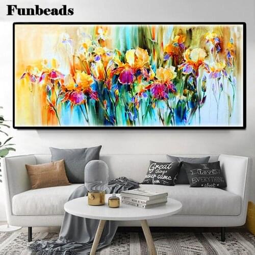 Sale abstract painting 5D DIY Diamond Painting irises Flower Diamond Embroidery Full square Drill Cross Stitch Home Decor FF3922