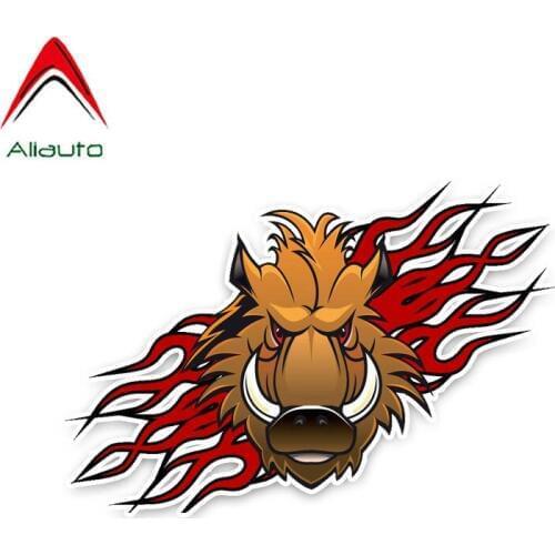 Aliauto Caution Car Sticker Frightening Wild Boar Popular Animal Fantastic Nice Quality Cover Scratch Decals PVC,15cm*10cm