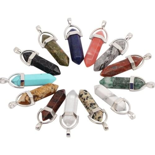 BEADSLAND natural stone pendant crystal pillar for DIY trendy necklace bracelet jewelry gift