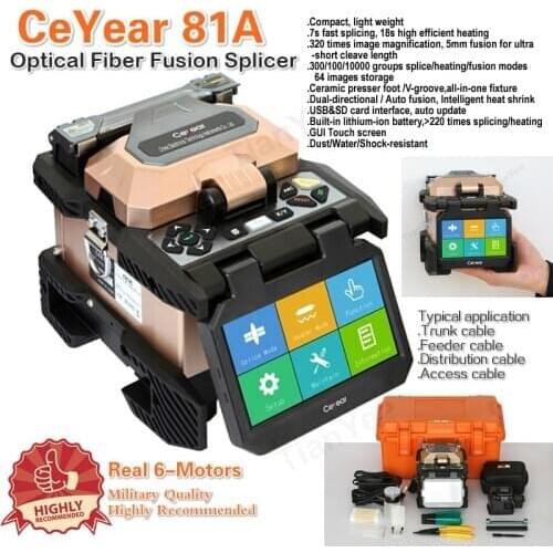 Free Shipping CeYear 81A Military High quality cost efficiency Optical Fiber Fusion Splicer Real 6-Motors 5-colors options tool