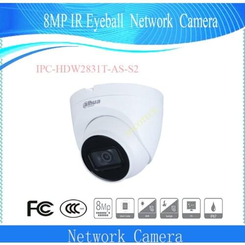 Free Shipping DAHUA 8MP Lite IR Fixed-focal Eyeball Network Camera 2.8mm/3.6mm Lens Optional DH-IPC-HDW2831T-AS-S2 in stock