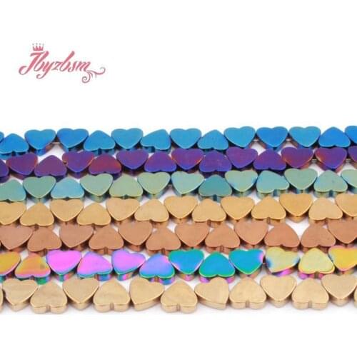 8mm Top Drilled Hear Shape Hematite Beads Spacer Natural Stone Beads For DIY Jewelry Making Necklace Bracelet 15" Free Shipping