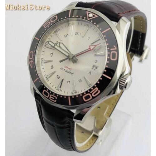 Bliger 41mm sapphire glass ceramics bezel white sterile dial GMT date luminous automatic mens top luxury business watch