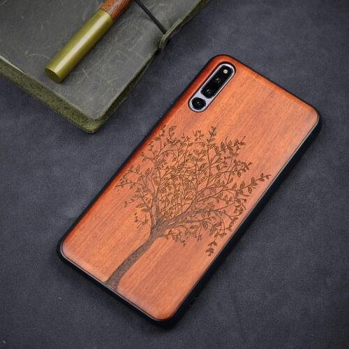 Carveit Real Wood Case Accessories For Phones Carved Shockproof Huawei Honor Magic2 Soft-Edge Cover Luxury Shell Protective Hull