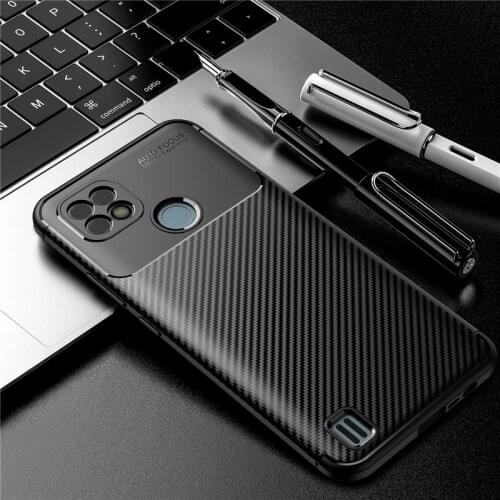 RealmeC21 Case Carbon Fiber Patten TPU Bumper Shockproof Coque For Realmy Realmi Realm Realme C21 C 21 2021 Protect Shell Covers