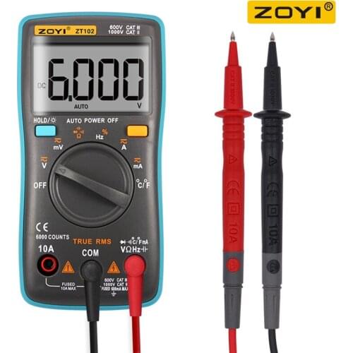 ZOYI ZT102 Digital Multimeter 6000 Counts Multimetre Tester Profesional Voltimetro Amperimetro