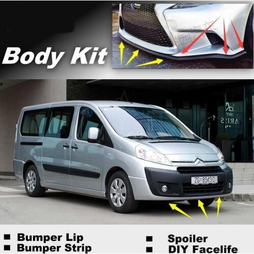 NOVOVISU Bumper Lip Deflector Lips For Citroen Jumpy / Dispatch MK2 2007~2016 Front Spoiler Skirt For / Body Kit / Strip