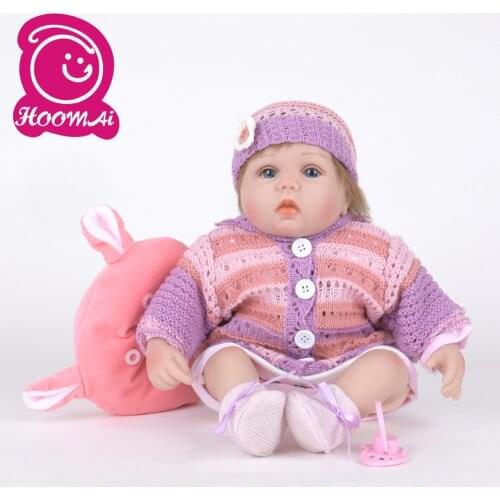 18" 45CM Hot Sale Bebe Reborn Baby Doll Lovely Soft Silicone Cloth Body Realistic Fashion Doll Newborn Toy Kids Birthday Gifts