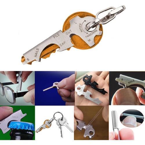 Pocket multipurpose clip multitool gadget carabiner quickdraw multi multifunction keychain 8 tool in 1 key ring keytool edc