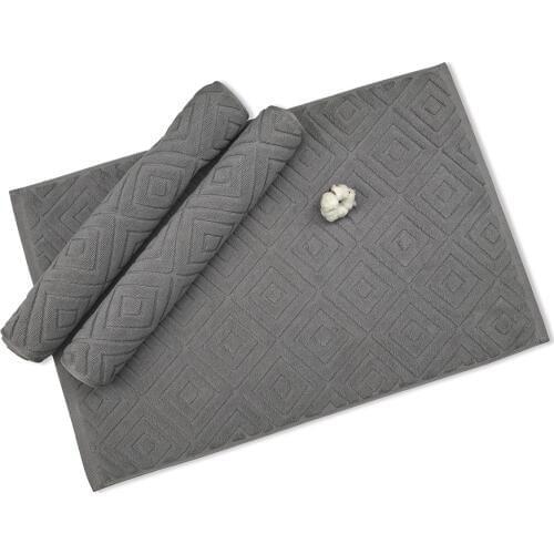 Plaid Hotel Bathroom Towel Mat Toilet Cotton 400g Foot Towel Anti-Slip Pad Soft Thick Absorbent Cotton Towel Carpet 50x77cm