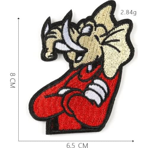 Happy Elephant Iron On Patches Animal Cartoon Fashion Logo Embroidery Clothing Accessories Badge