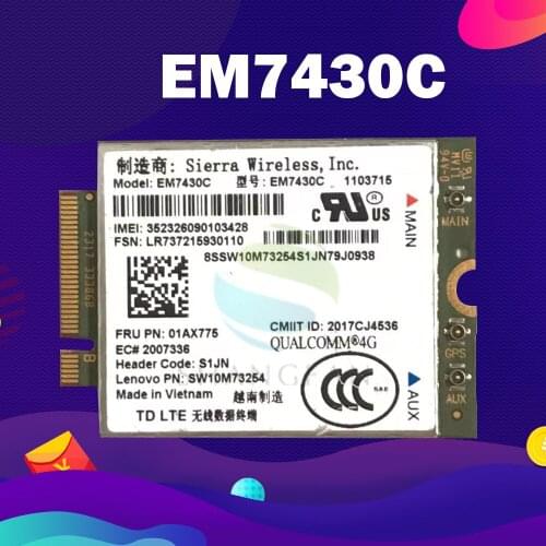 Original 01AX775 EM7430C For Thinkpad X1 Carbon 5th X1 Yoga 2nd Thinkpad X1 Tablet 3rd T470s 4G Module Wireless network card