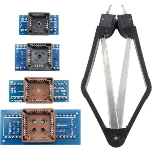 Original New Arrival PLCC44 PLCC32 PLCC28 PLCC20 Adapter Socket+ PLCC Extractor For RT809H TL866II PLUS Programmer Smart Chips