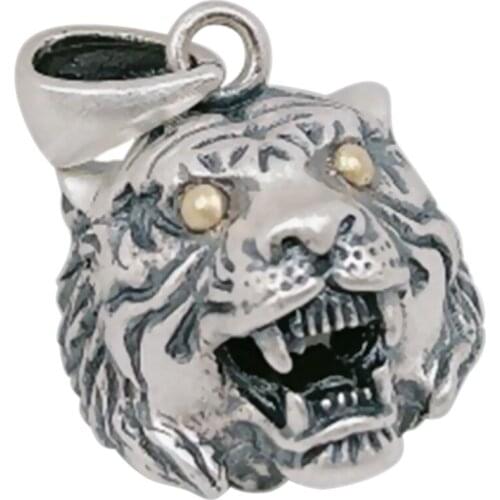 BOCAI New Real s925 Silver Jewelry 2021 Trend Forest King Mighty Tiger Man Pendant Motorcycle Punk Rock Boyfriend Gift