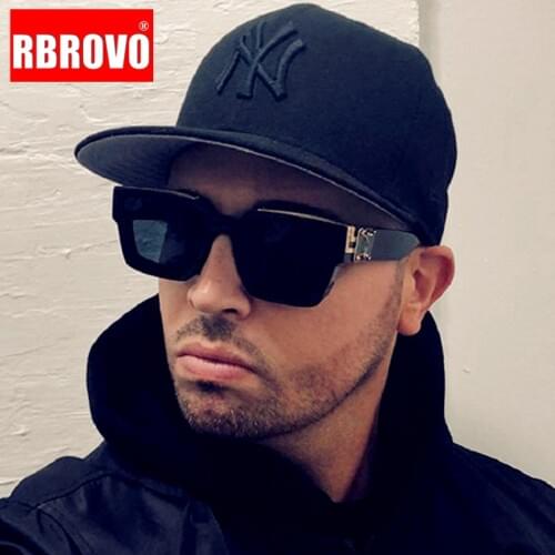 RBROVO 2021 Vintage Sunglasses Men Square Brand Designer Eyeglasses Men/Women Luxury Mirror Retro High Quality Female Oculos