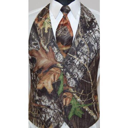 Realtree Camo Groom Vests Farm Wedding Camouflage Vests For Men Slim Fit Mens Vests Fashion Groom Wear Tuxedo Suit Waistcoat