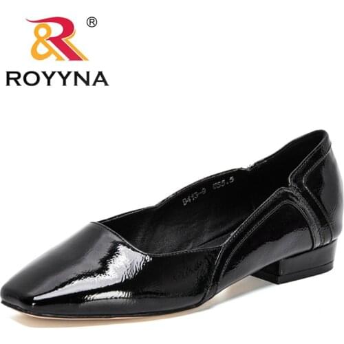 ROYYNA 2021 Luxury Lower End Ladies Casual Shoes Patent Wedding Shoes Women Fashion Pumps Office Work Dress Footwear Feminimo