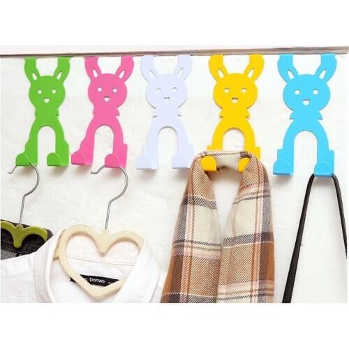 Hook Hanger Iron Wall Decor Hooks Clothes Coat Key Hanger Door Hook Bathroom Storage Shelf Cabinet Storage Hanger Cartoon