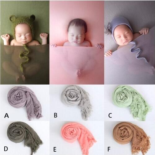 Vintage Fold Tassel Wrap Newborn Mengsha Skin-Friendly Watery Soft Silk Wrap Take Photo Beautiful Photography Props