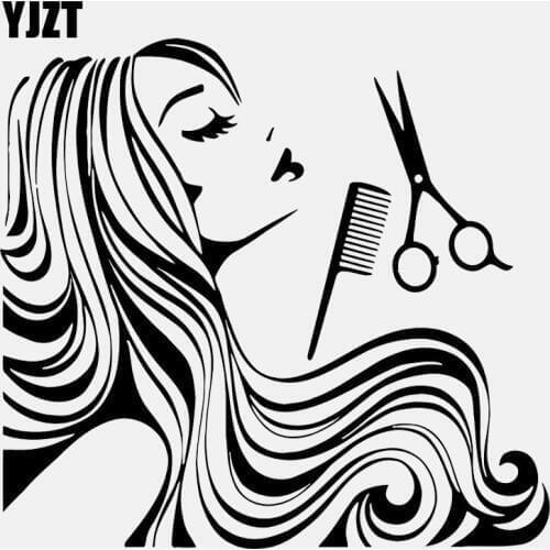 YJZT 15.2CM*14CM Car Sticker Hair Dress Beauty Salon Barbershop Vinyl Decal C22-0074