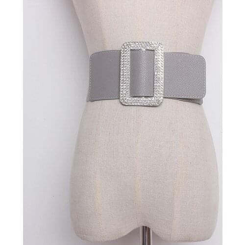Womens runway fashion elastic pu leather Cummerbunds female Dress Corsets Waistband Belts bow decoration wide belt R1301