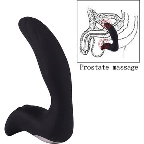 10 Frequency Vibrating Male Prostate Massage Stimulation Vibrating Silicone Stick Butt Plug Sex Toys for Men USB Charging