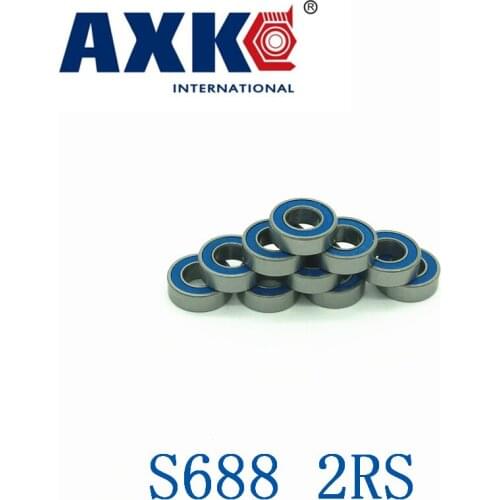 10 Pcs S688-2rs 688 2rs S688 Rs Blue Or Black Rubber Bearings 8x16x5 Mm Stainless Steel Ball Bearings