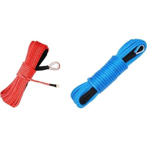 3/16 inch x 50 inch 7700 LBs Synthetic Winch Line Cable Rope with Protection Sleeve for ATV UTV