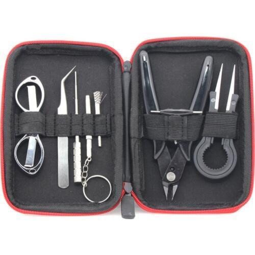 9 in 1 Mini Vape DIY Tool Bag Tweezers Pliers Wire Heaters Kit Coil Jig Winding for Packing Electronic Cigarette tools