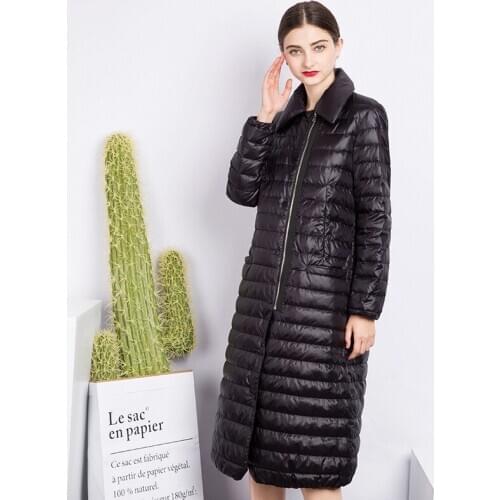 90% White Duck Down Coat 2020 Autumn Winter Jacket Women Long Thin Ultralight Jackets Female manteau femme hiver WYQ859