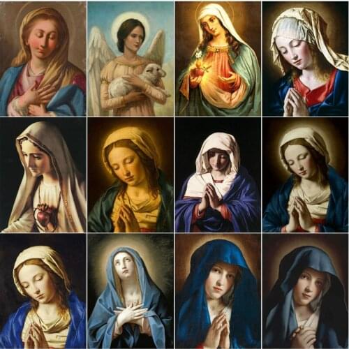 Christian Virgin Diamond Painting Character Cross Stitch Diy Home Decoration Painting Religious Picture Embroidery Wall Art