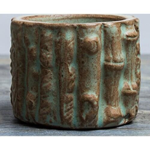 Antique Tea bowl Cup Home Decor Drinkware Vintage Bamboo Coarse Pottery Tea Cup Kiln Hand Painted Master Cup Teacup