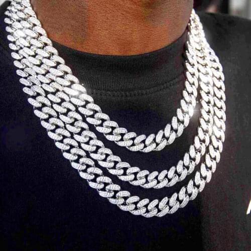 D&Z Hip Hop 13mm Cuban Link Chain For Men Iced Out Bling Cuban Chain Rhinestone Chaine Homme Fashion Jewelry Wholesale