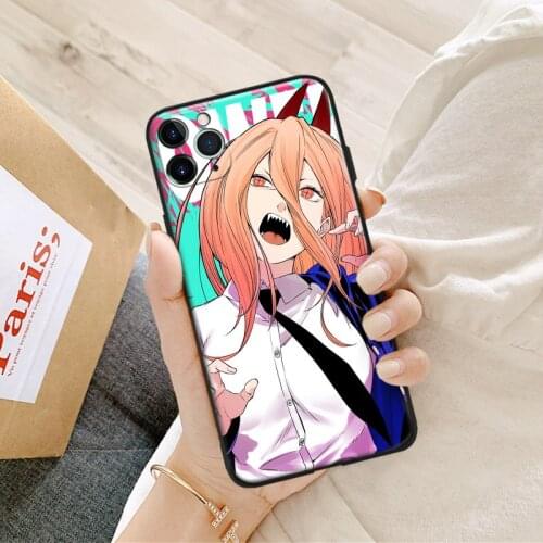 Power Chainsaw Man Anime Glass Soft Silicone Phone Case FOR IPhone SE 6s 7 8 Plus X XR XS 11 12 Mini Pro Max Cover Shell