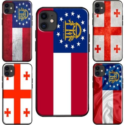 Georgia Grunge Flag For iPhone 12 Pro Max mini Case For iPhone 11 Pro Max XS XR X 6S 7 8 Plus SE 2020 Cover