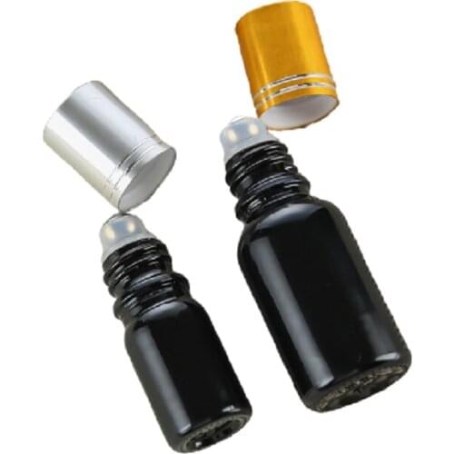 Black Glass Roller Bottle 10ML 15ML 20ML 30ML 50ML 100ML Cosmetic Packaging Roll on Bottles for Essential Oil 15pcs/lot