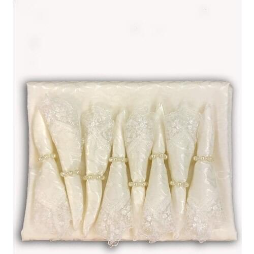 Çiftteks Kdk Carefree French Laced Table Cover Set 8 Personality 18 Piece Ecru