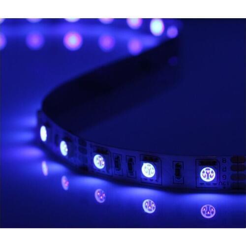 UV(390nm-400nm) color LED strip 5050 SMD 12V flexible light 60LED/m,5m 300LED,non-waterproof;white pcb
