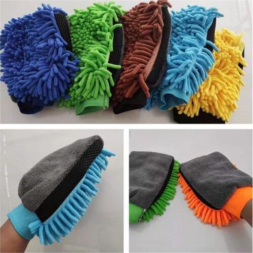 25cm*17cm Microfiber Chenille Gloves Thick Car Cleaning Mitt Wax Detailing Brush Auto Care Double-faced Glove